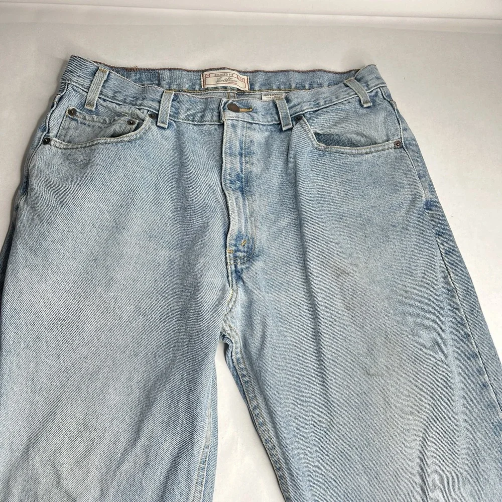 Levi Strauss Signature Men's Relaxed Jeans 36x30 100% Cotton Light‎ wash Work